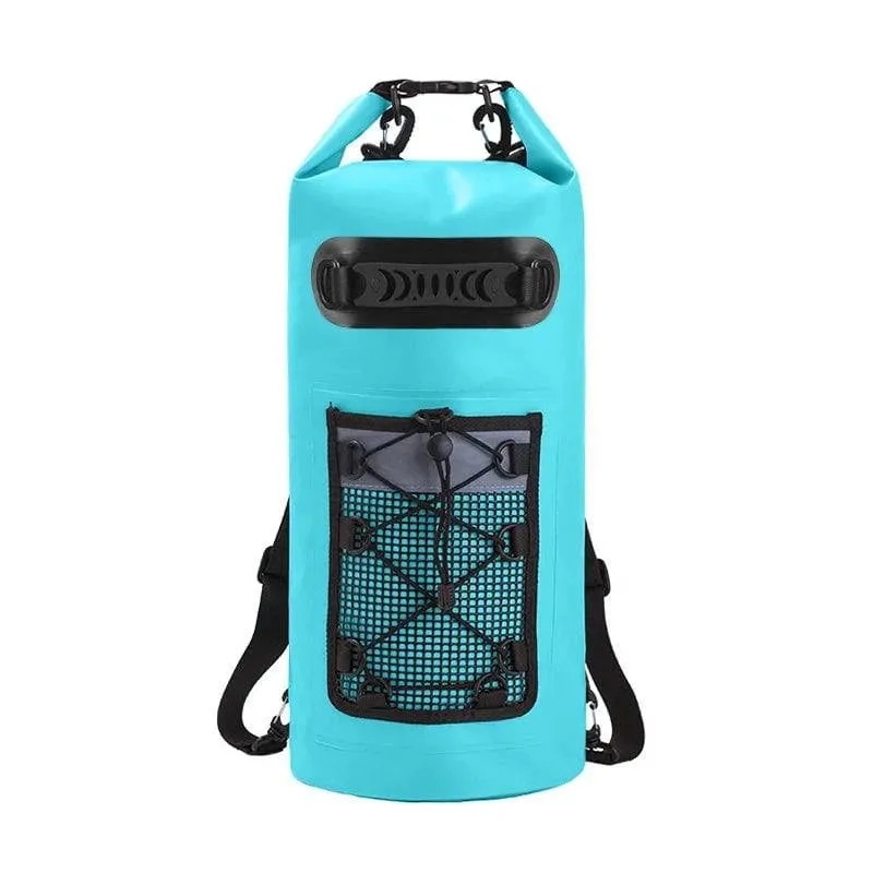20L Floating Waterproof Dry Backpack PVC Drifting Bag with Adjustable Shoulder Straps for Swimming Rafting Outdoor Kayak Fishing