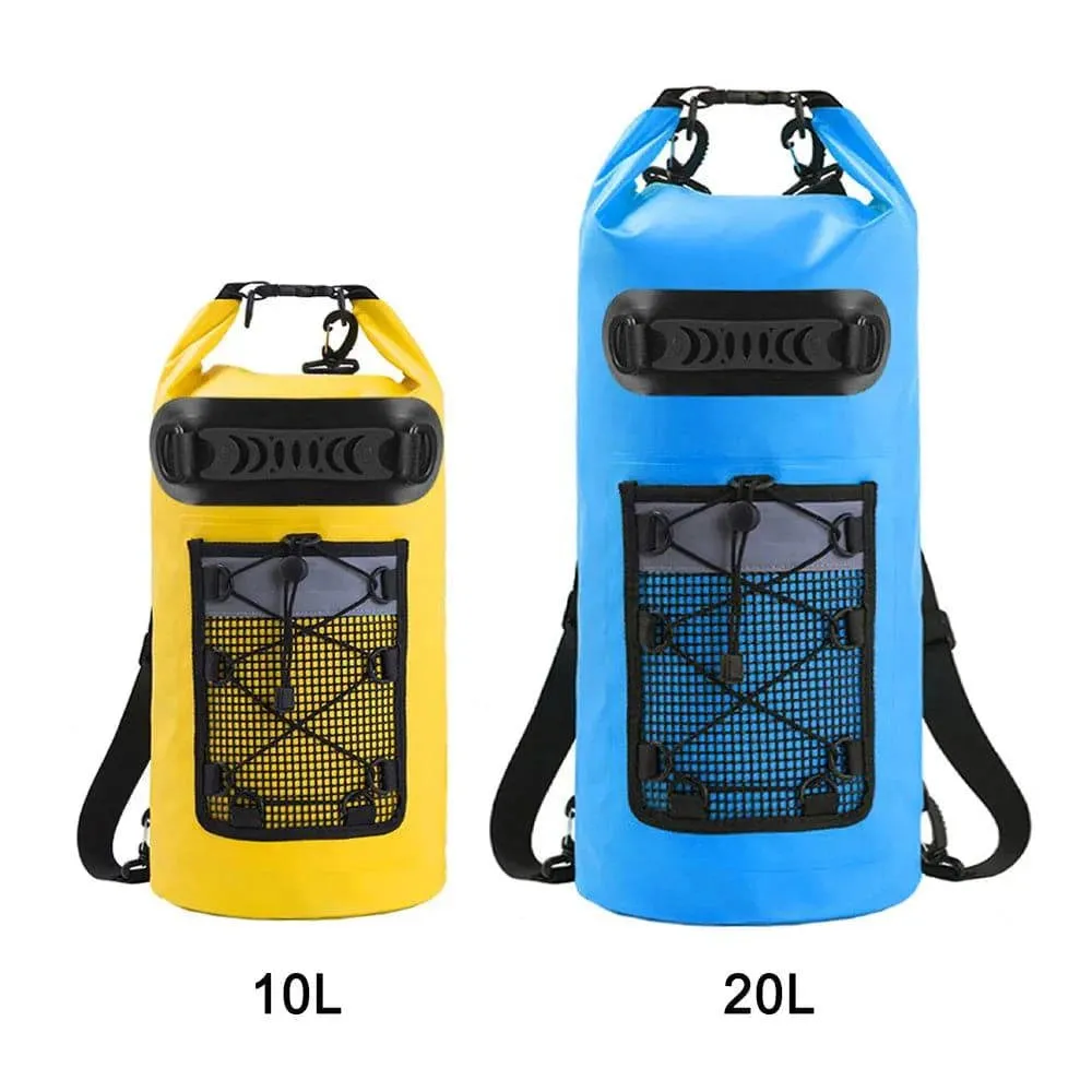 20L Floating Waterproof Dry Backpack PVC Drifting Bag with Adjustable Shoulder Straps for Swimming Rafting Outdoor Kayak Fishing