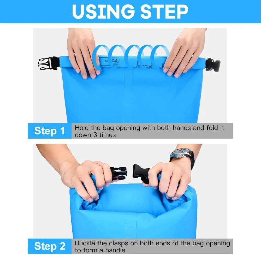 20L Floating Waterproof Dry Backpack PVC Drifting Bag with Adjustable Shoulder Straps for Swimming Rafting Outdoor Kayak Fishing
