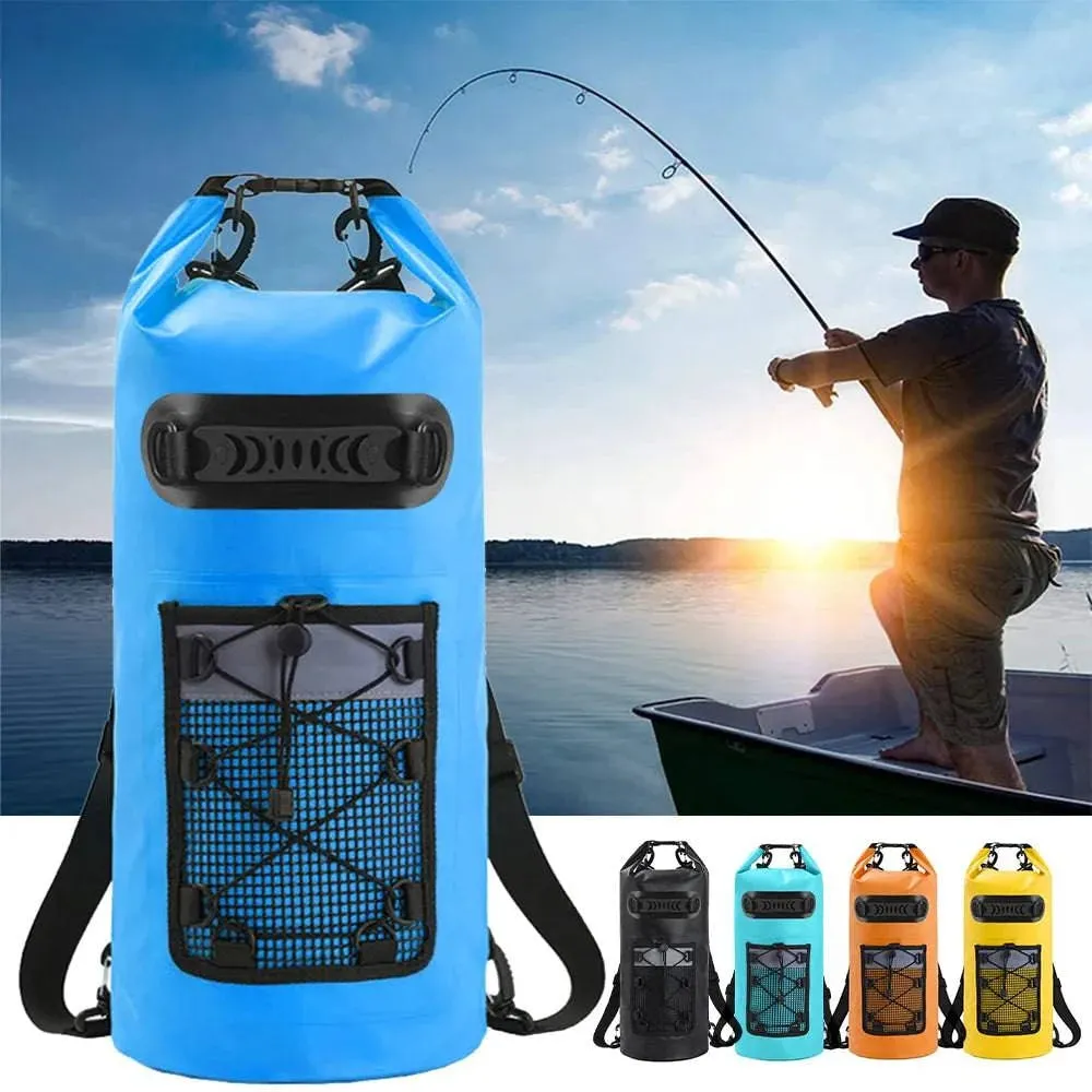 20L Floating Waterproof Dry Backpack PVC Drifting Bag with Adjustable Shoulder Straps for Swimming Rafting Outdoor Kayak Fishing