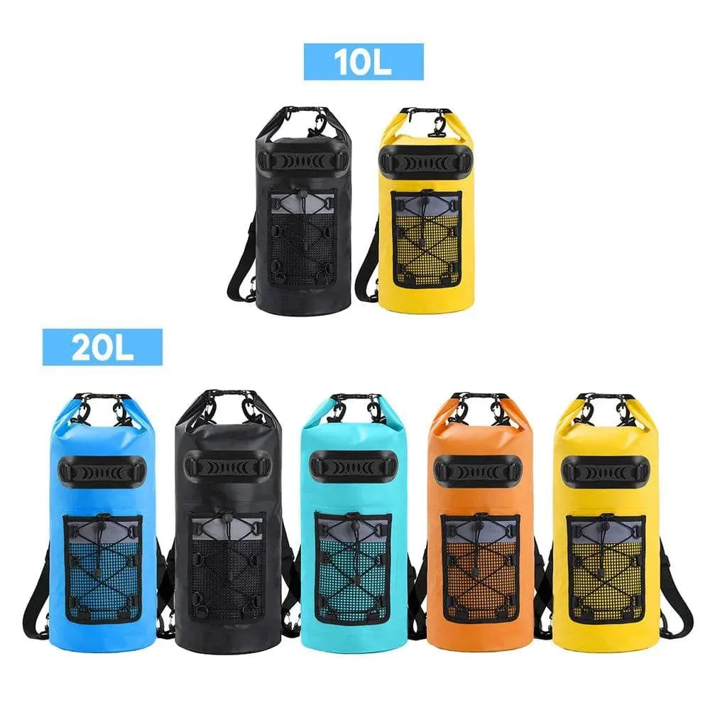 20L Floating Waterproof Dry Backpack PVC Drifting Bag with Adjustable Shoulder Straps for Swimming Rafting Outdoor Kayak Fishing