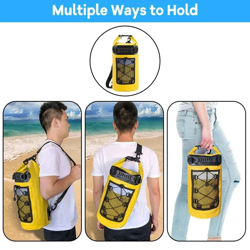 20L Floating Waterproof Dry Backpack PVC Drifting Bag with Adjustable Shoulder Straps for Swimming Rafting Outdoor Kayak Fishing