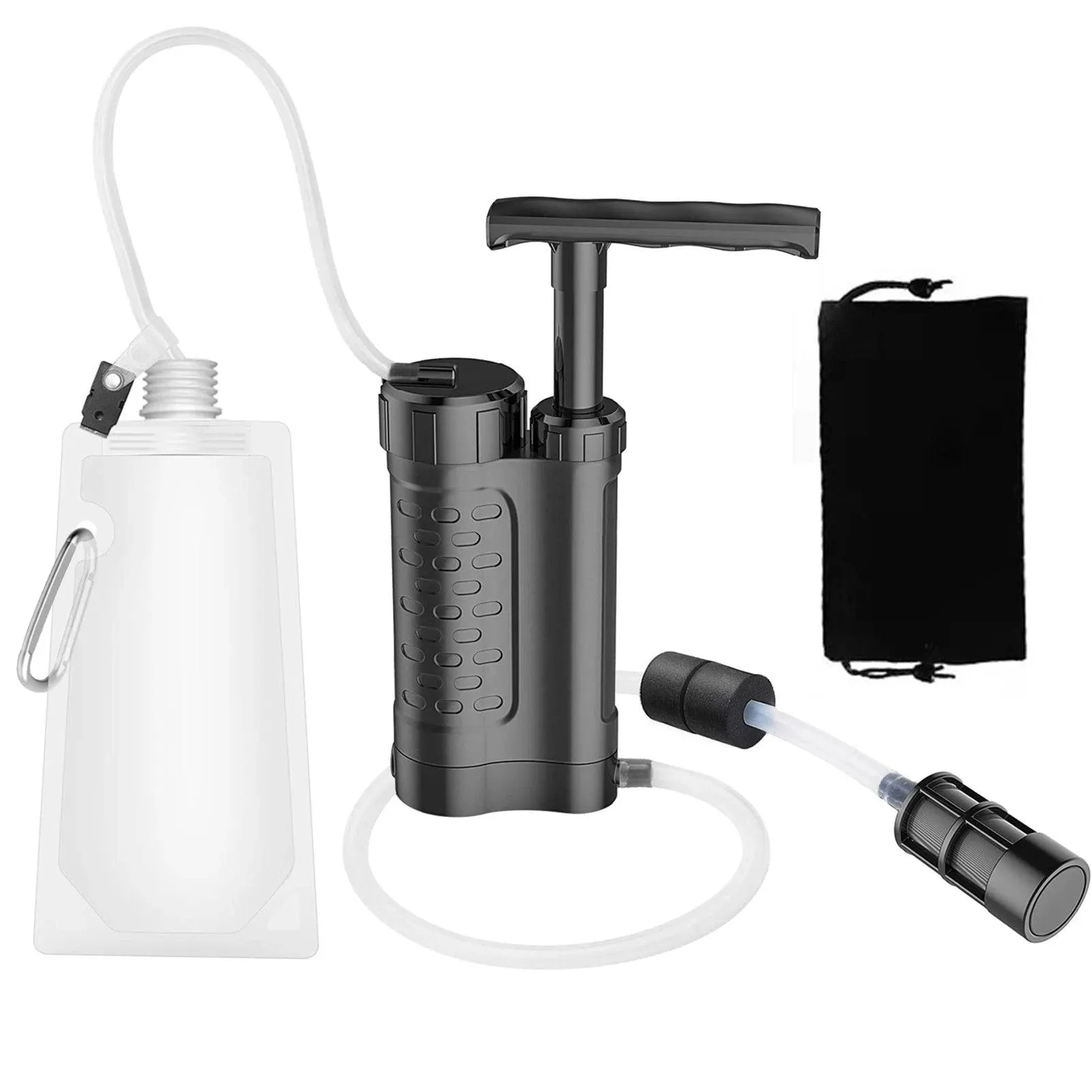 3000L Water Purifier Pump Water Filtration System with Bladder 0.01 Micron Filter for Outdoor Camping Hiking Emergency Survival