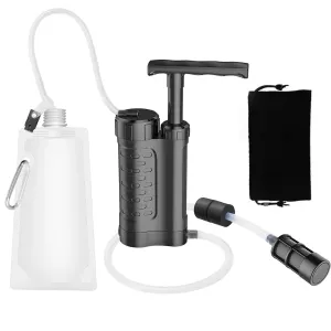 3000L Water Purifier Pump Water Filtration System with Bladder 0.01 Micron Filter for Outdoor Camping Hiking Emergency Survival