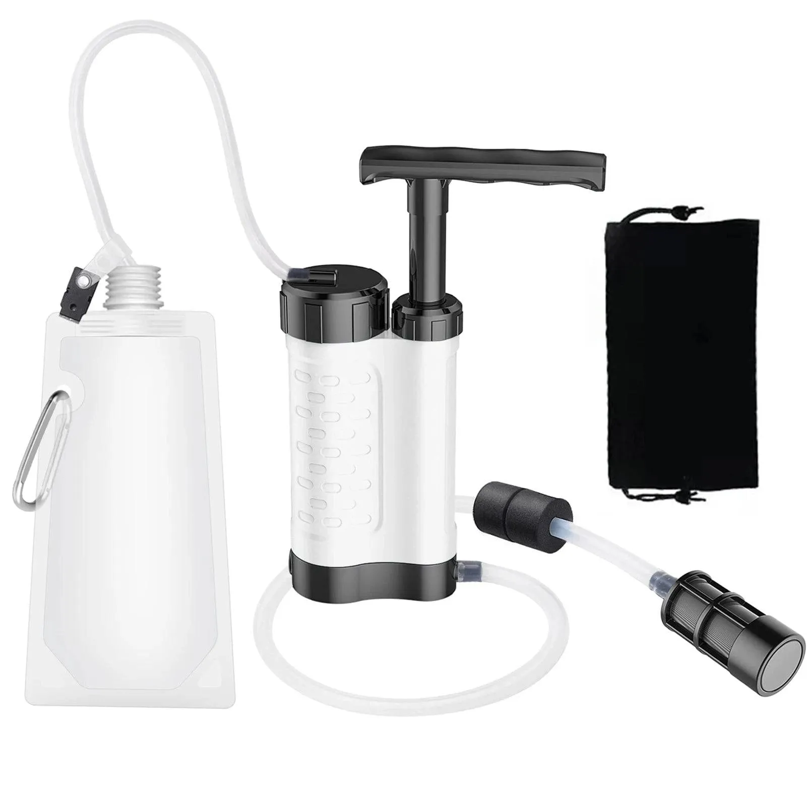 3000L Water Purifier Pump Water Filtration System with Bladder 0.01 Micron Filter for Outdoor Camping Hiking Emergency Survival