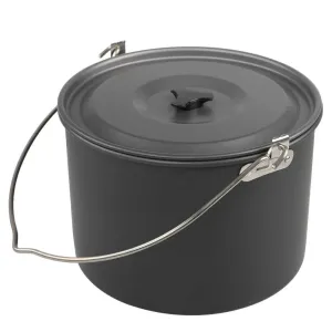 8L Cooking Pot Large Capacity Camping Hanging Pot with Lid Outdoor Cookware for 8-10 Person Camping Hiking Fishing Climbing