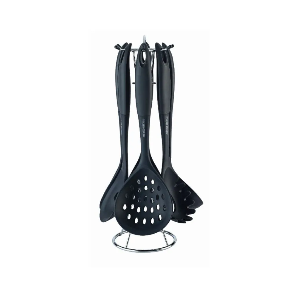 Arshia Silicon Utensil Set Black UL135 7pcs