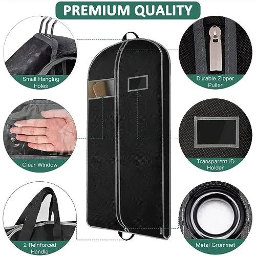 BALEINE Heavy Duty Garment Bag with Shoe Storage Travel Bag for Dresses, Suit, Coats Travel Essential (43")