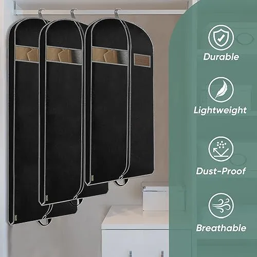 BALEINE Heavy Duty Garment Bag with Shoe Storage Travel Bag for Dresses, Suit, Coats Travel Essential (43")