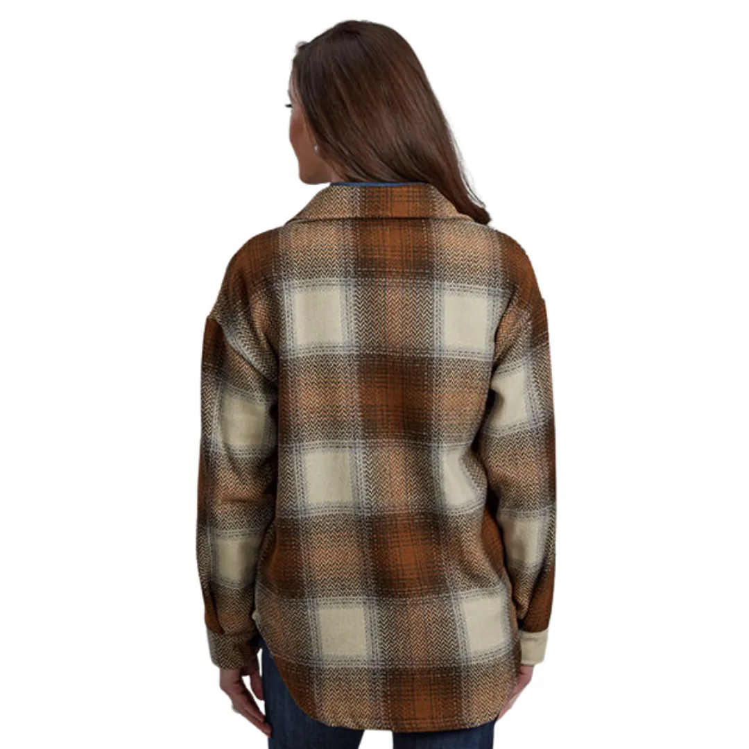 Brown Plaid Flannel Shirt Jacket 03-098-0119-1805