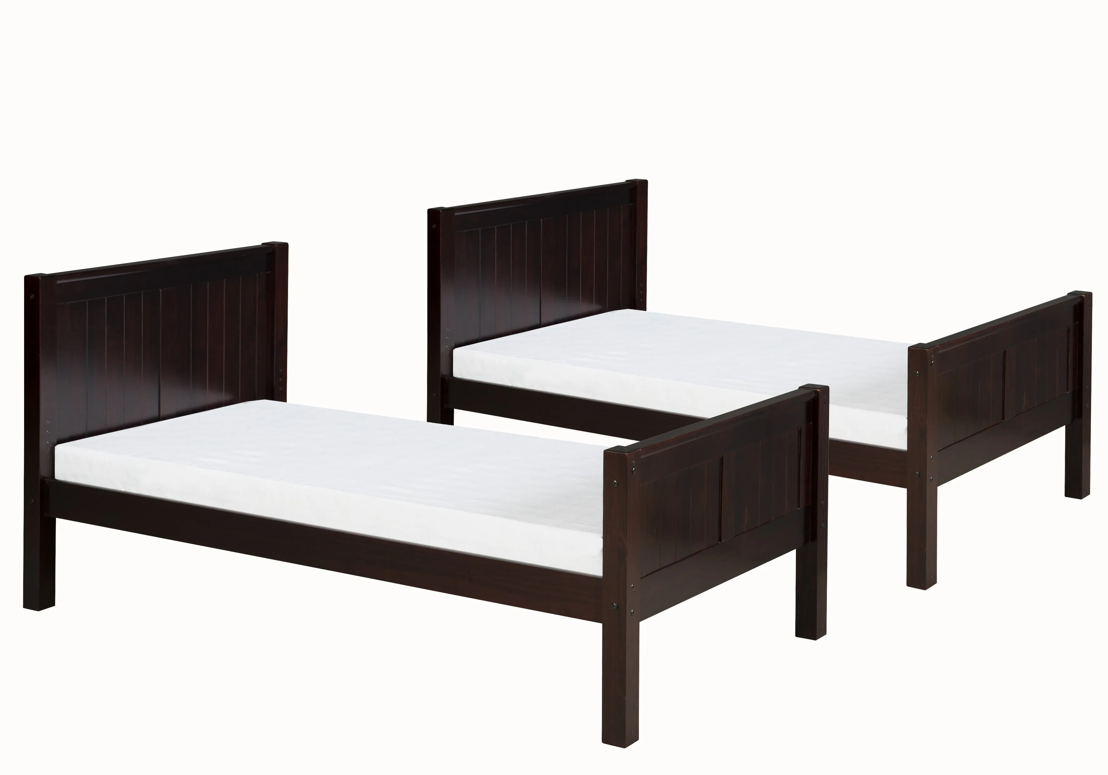 Camaflexi Twin over Twin Bunk Bed - Panel Headboard - 2 Color Options