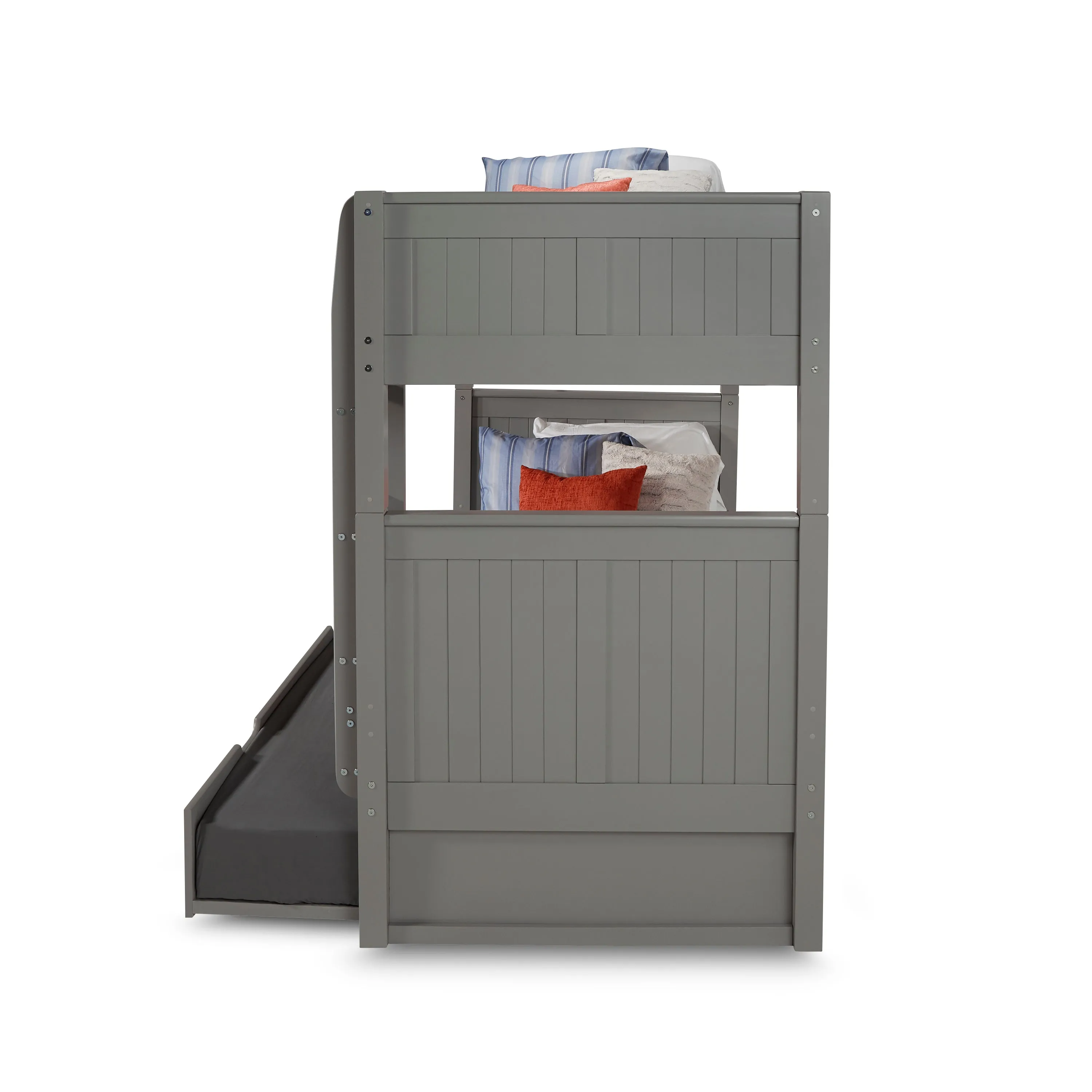 Camaflexi Twin over Twin Bunk Bed - Panel Headboard - 2 Color Options