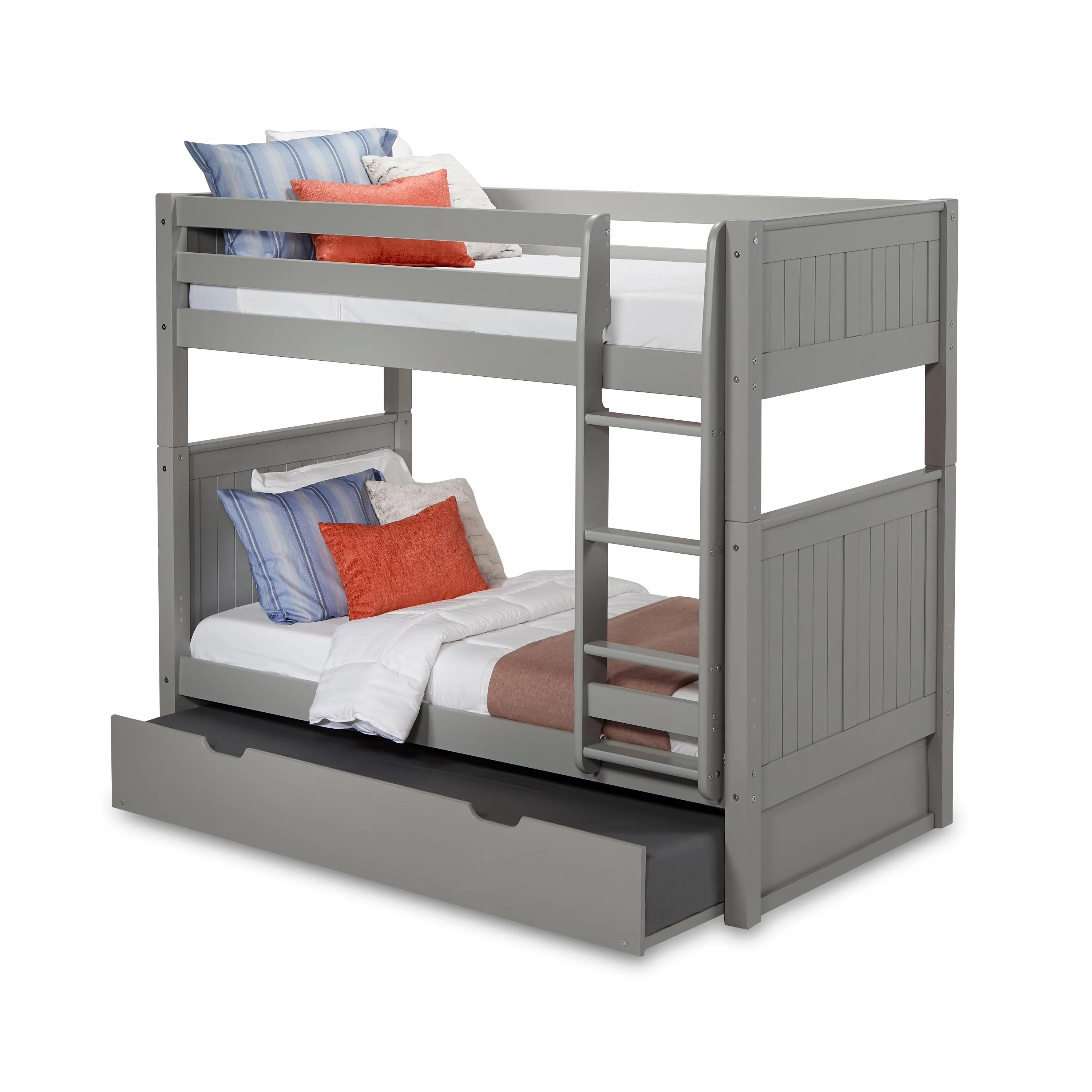 Camaflexi Twin over Twin Bunk Bed - Panel Headboard - 2 Color Options