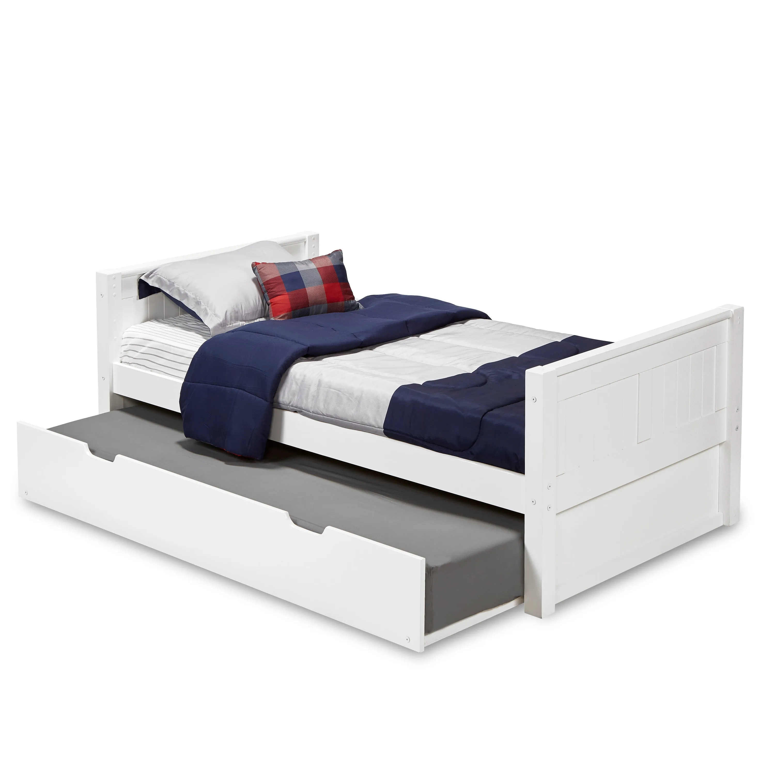 Camaflexi Twin Size Platform Bed - Panel Headboard - 2 Color Options