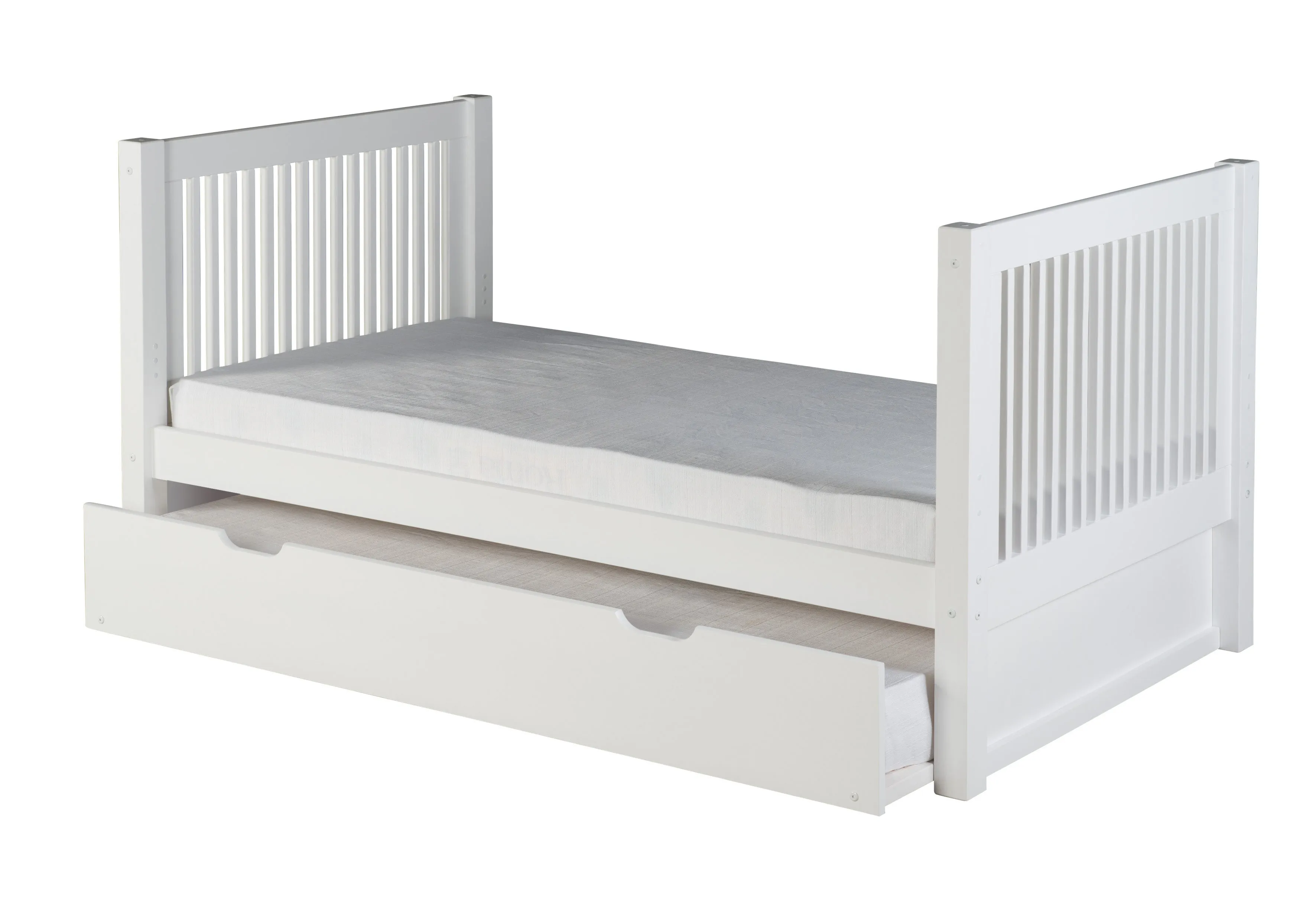 Camaflexi Twin Size Tall Platform Bed - Mission Headboard - 2 Color Options