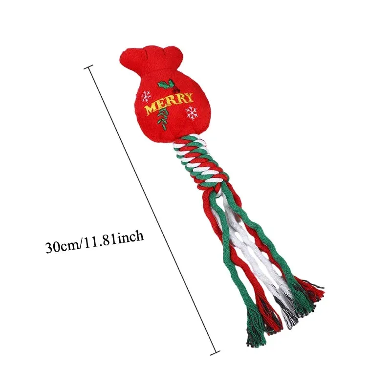Christmas Dog Chew Toys – Squeaky, Rope Knot & Fun for Pets