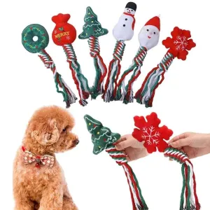 Christmas Dog Chew Toys – Squeaky, Rope Knot & Fun for Pets