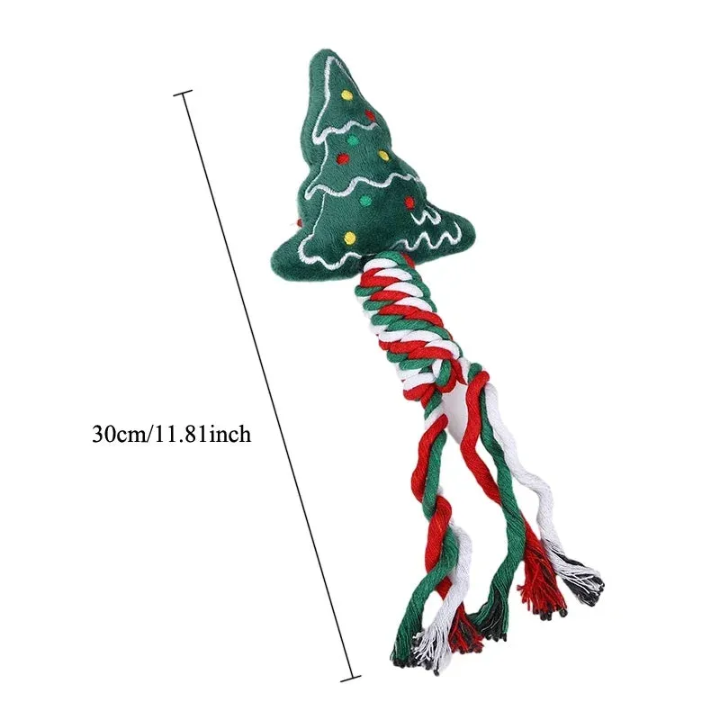Christmas Dog Chew Toys – Squeaky, Rope Knot & Fun for Pets