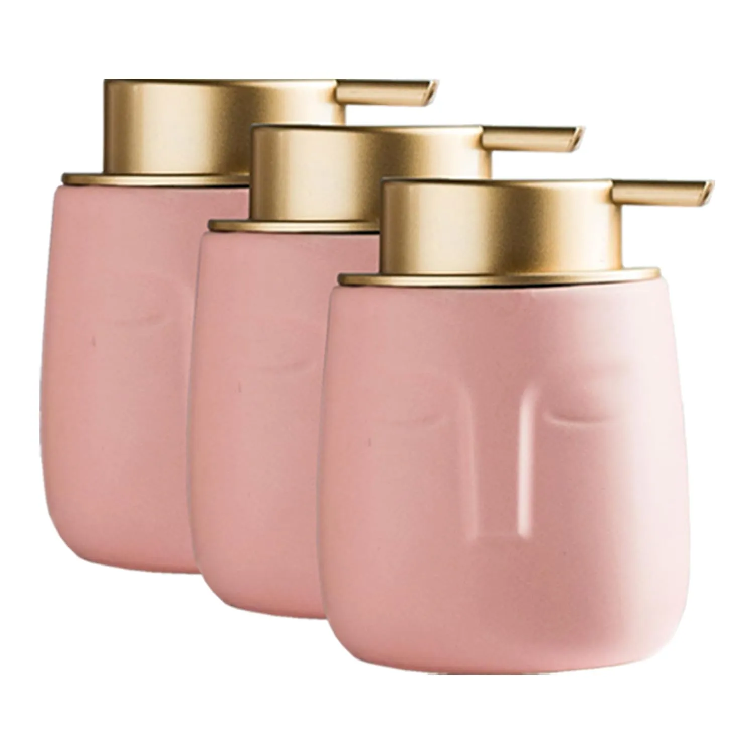 Homestic Liquid Soap Dispenser | Handwash Soap Dispenser | Soap Dispenser for Wash Basin | Shampoo Dispenser Bottle | Bathroom Dispenser Bottle | 3 Piece | 350 ml | ZX014PK | Pink