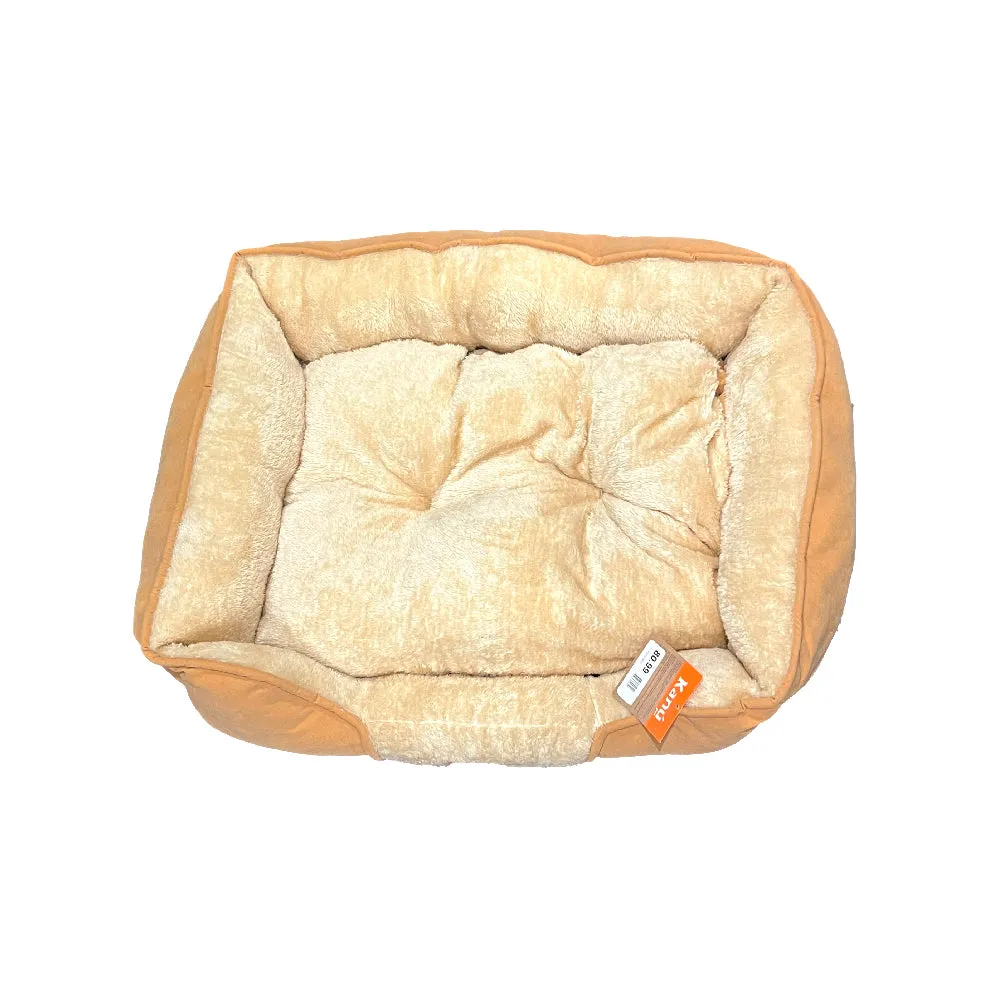Kanu Pet Rectangular Beige & Brown Dog Bed