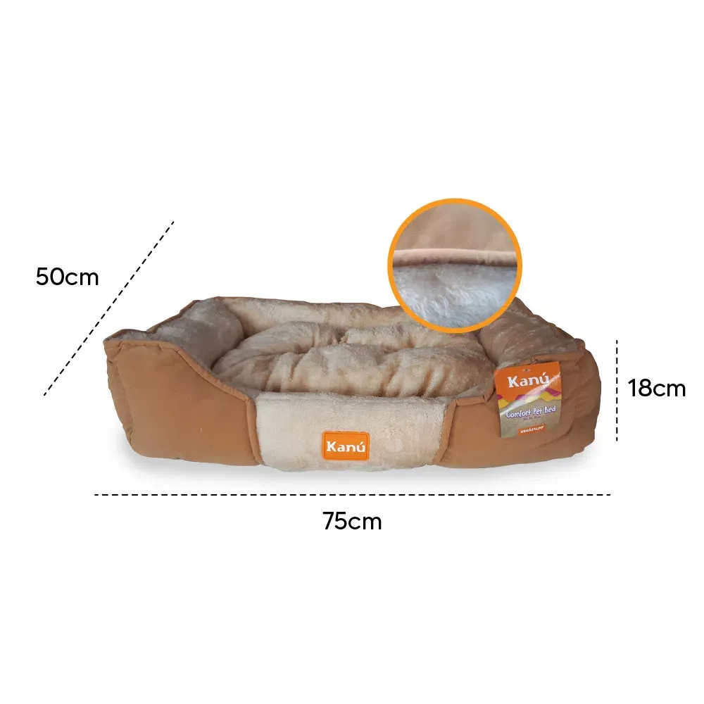 Kanu Pet Rectangular Beige & Brown Dog Bed
