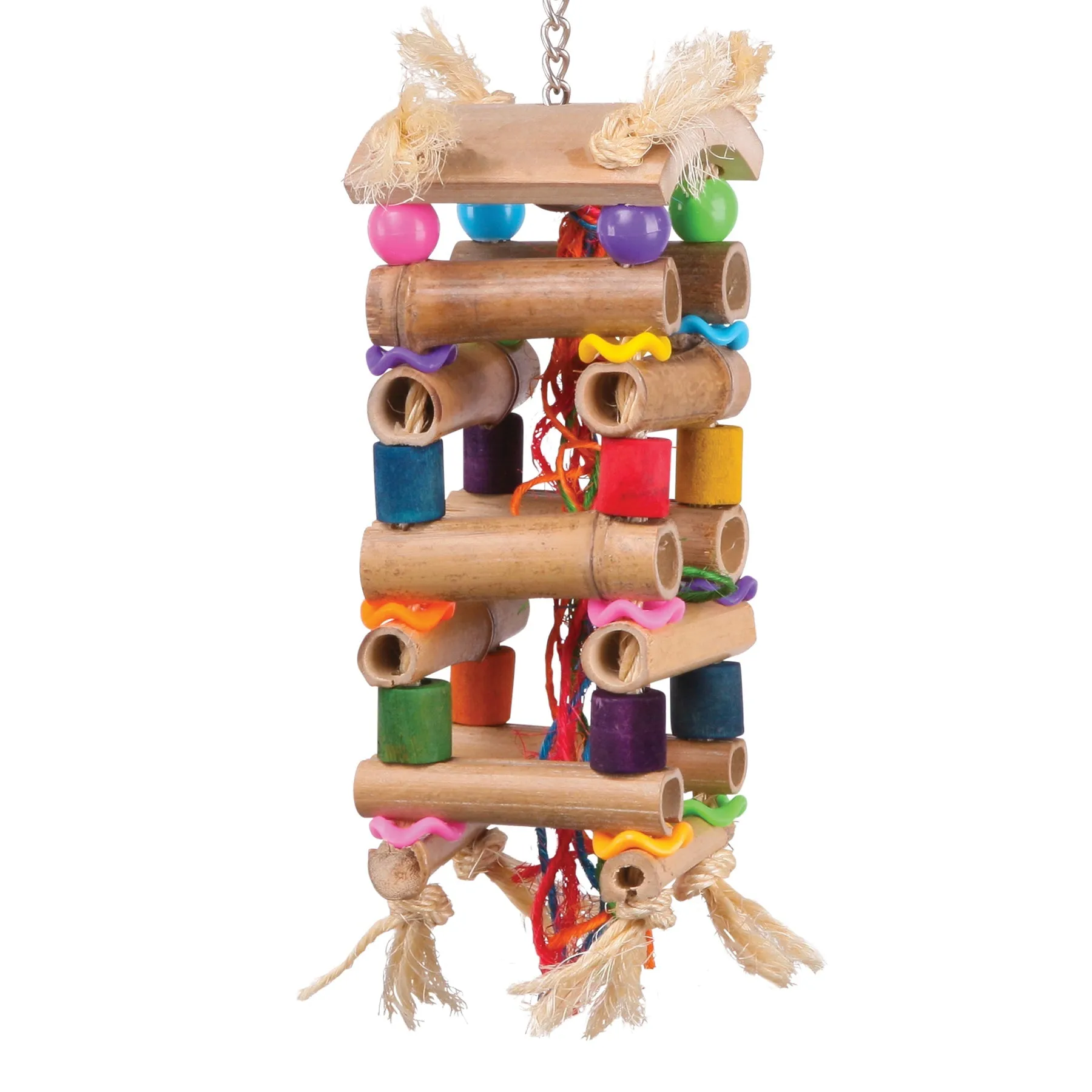 Kazoo Bird Tower Toy With Sisal and Beads
