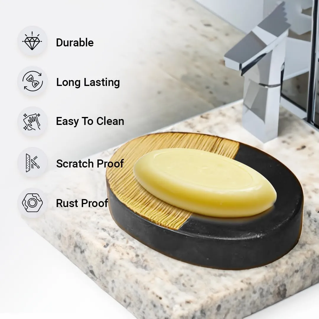 Kuber Industries Soap Case | Ceramic Soap Holder | Handwash Soap Dispenser | Soap Dispenser for Wash Basin | Soap Dispenser Case | Bathroom Dispenser Case | Black