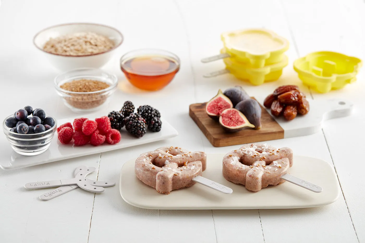 Lekue Pretzel & Donut Shapes Ice Cream Pop Mold, Set of 4