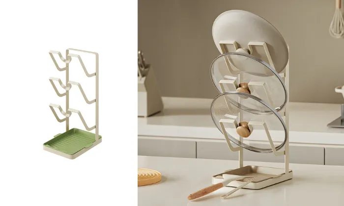 Light Luxury Kitchen Pot Cover Rack