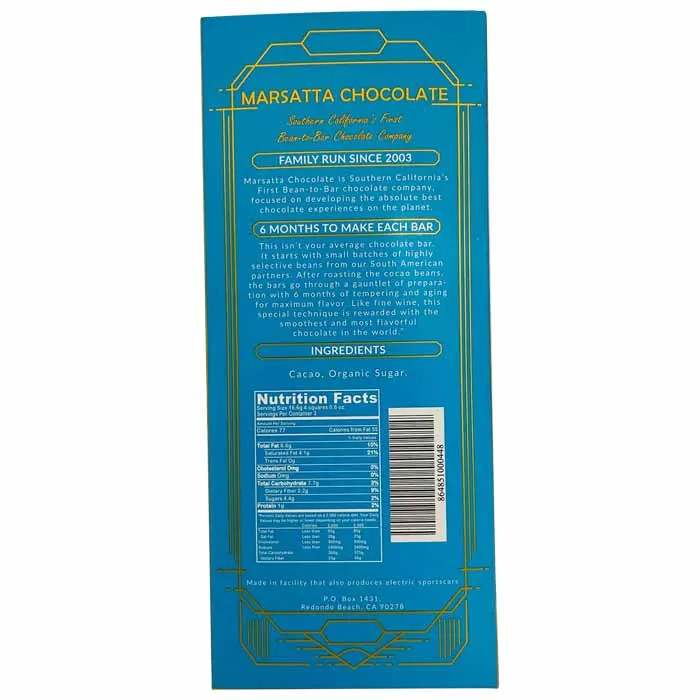 Marsatta Chocolate - Bean-To-Bar Chocolate, 1.75oz | Multiple Options
