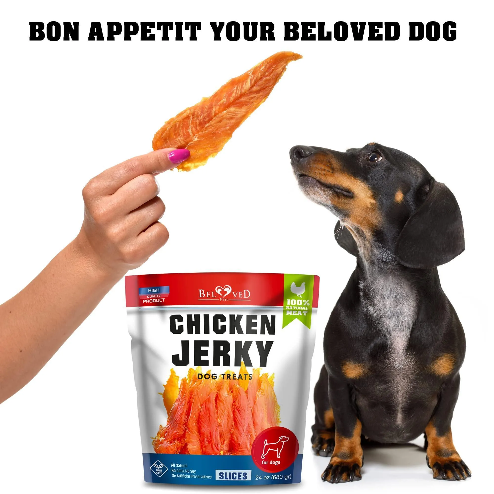 Natural Human Grade Organic Chicken Jerky Treats for Dogs