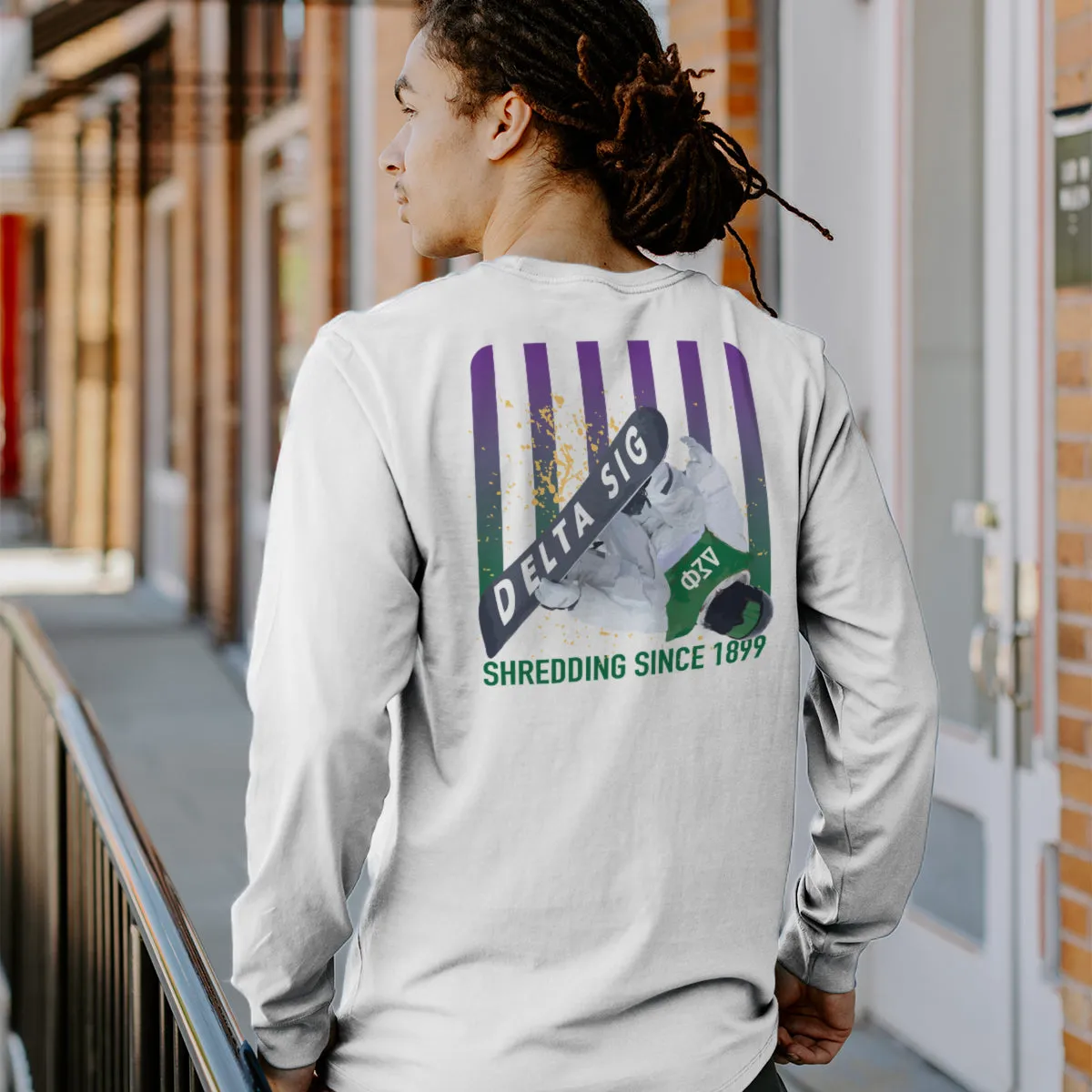 New! Limited Edition Delta Sig Comfort Colors Slope Shredder Long Sleeve Tee