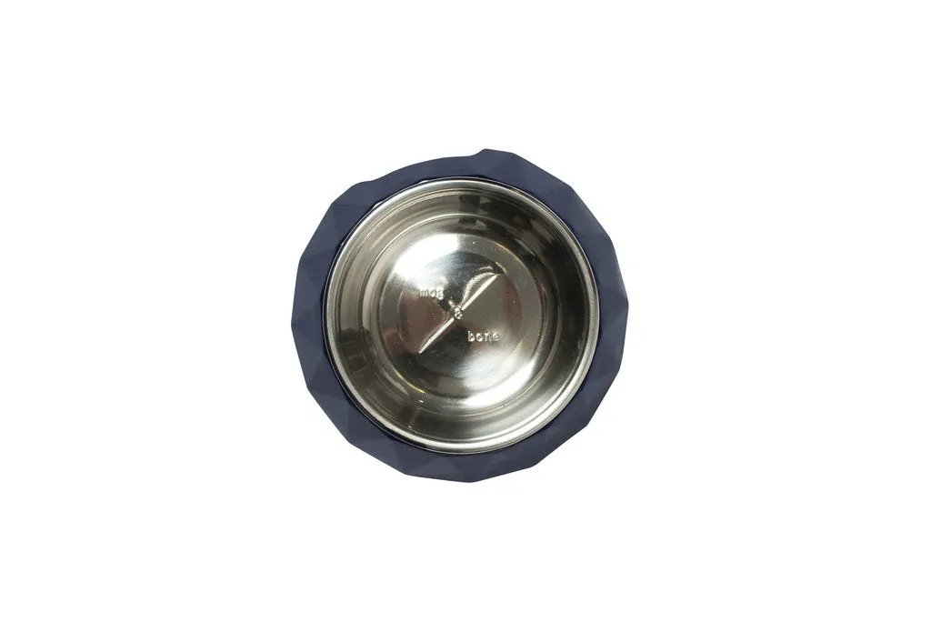 NEW! Mog and Bone Faceted Melamine Cat Bowl - Navy