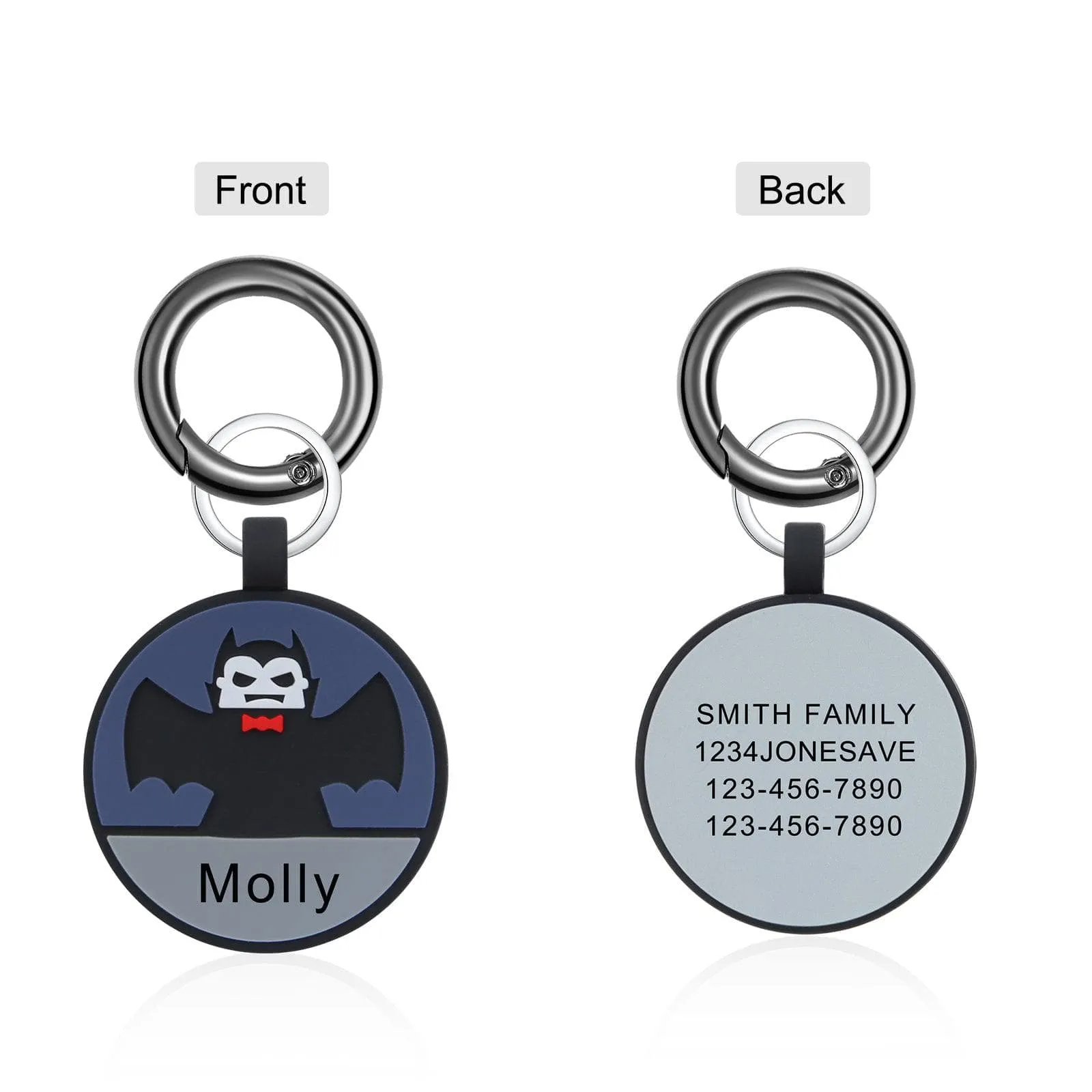 Personalized Cat ID Tag with Custom Name and Contact Info – Round Pet Tag