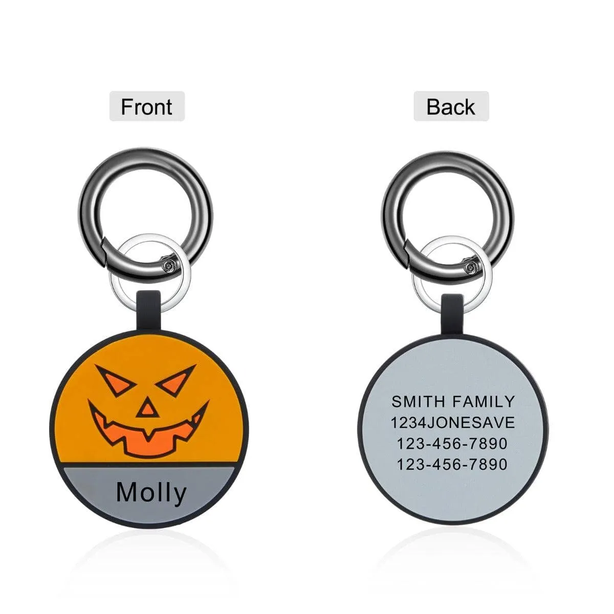 Personalized Cat ID Tag with Custom Name and Contact Info – Round Pet Tag