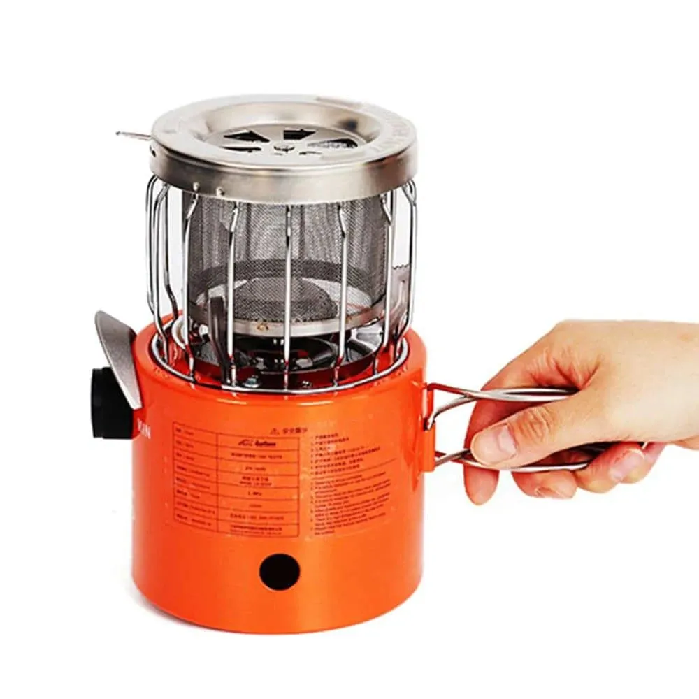 Portable 2000W Gas Heater Outdoor Camping Stove Heating Cooker Winter Heater Tent Stove for Ice Fishing Camping Hiking