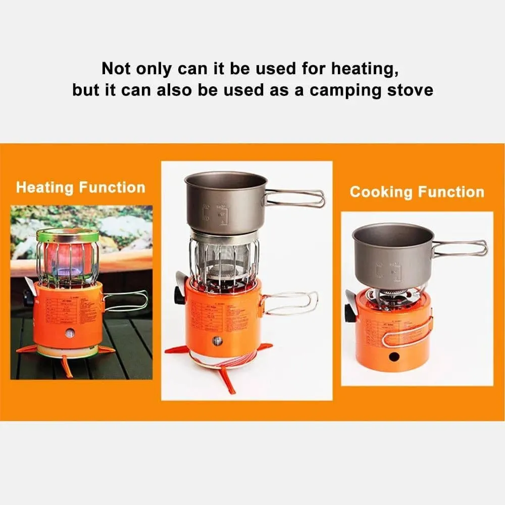 Portable 2000W Gas Heater Outdoor Camping Stove Heating Cooker Winter Heater Tent Stove for Ice Fishing Camping Hiking