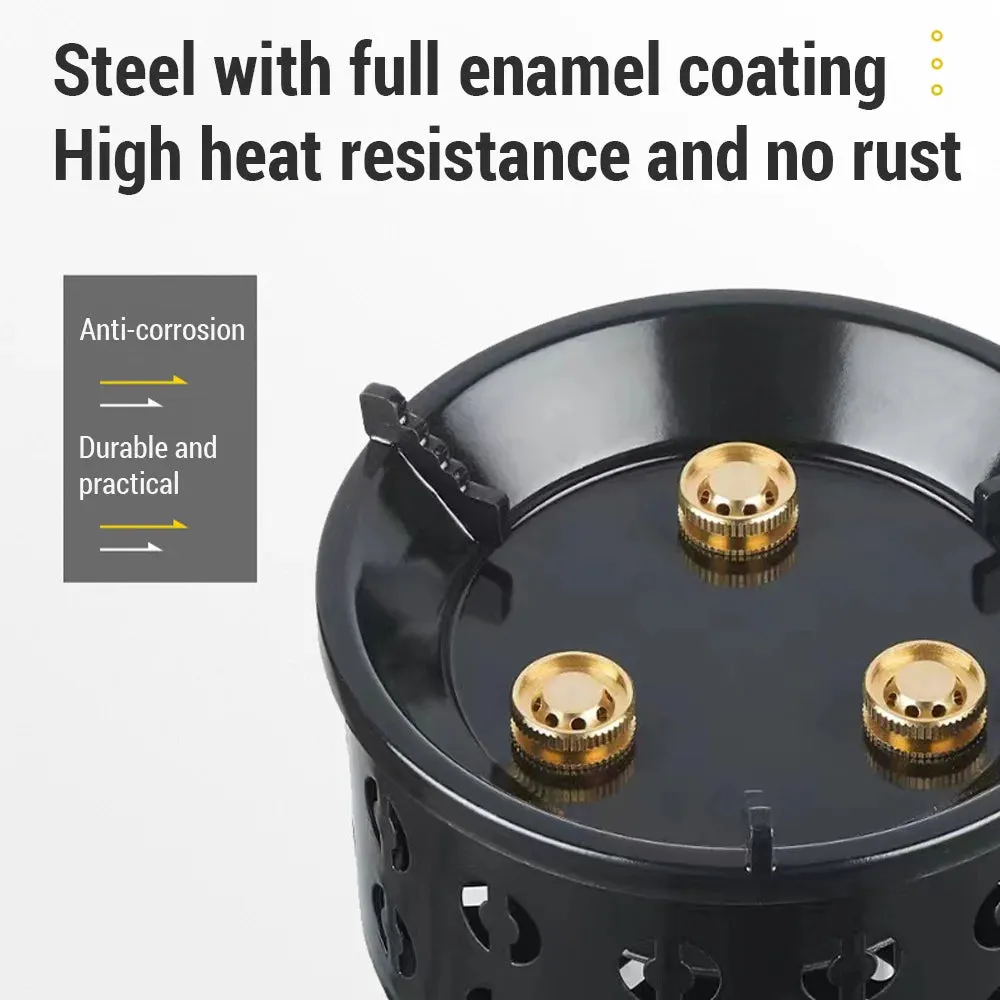 Portable Camping Stove Lightweight Gas Propane Coal Stove with Windproof Ring & All-copper Nozzle for Outdoor Cooking Picnic