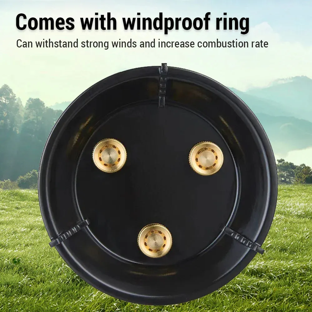 Portable Camping Stove Lightweight Gas Propane Coal Stove with Windproof Ring & All-copper Nozzle for Outdoor Cooking Picnic