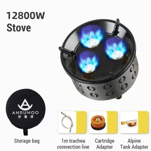 Portable Camping Stove Lightweight Gas Propane Coal Stove with Windproof Ring & All-copper Nozzle for Outdoor Cooking Picnic
