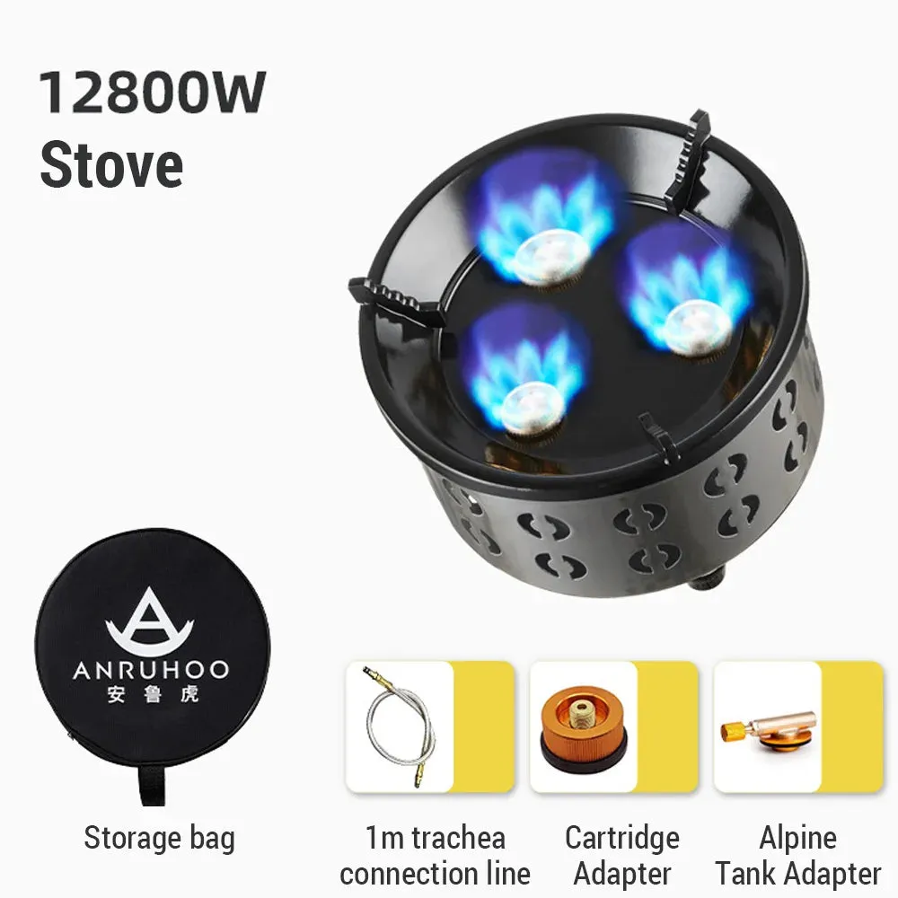 Portable Camping Stove Lightweight Gas Propane Coal Stove with Windproof Ring & All-copper Nozzle for Outdoor Cooking Picnic