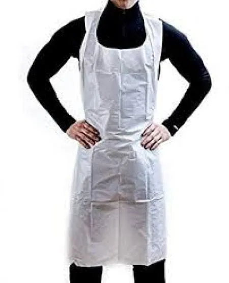 Prime Source 750072485 White Disposable Polyethylene Aprons, 28'' x 55'', 1.5 MIL, Smooth | Denson CFE