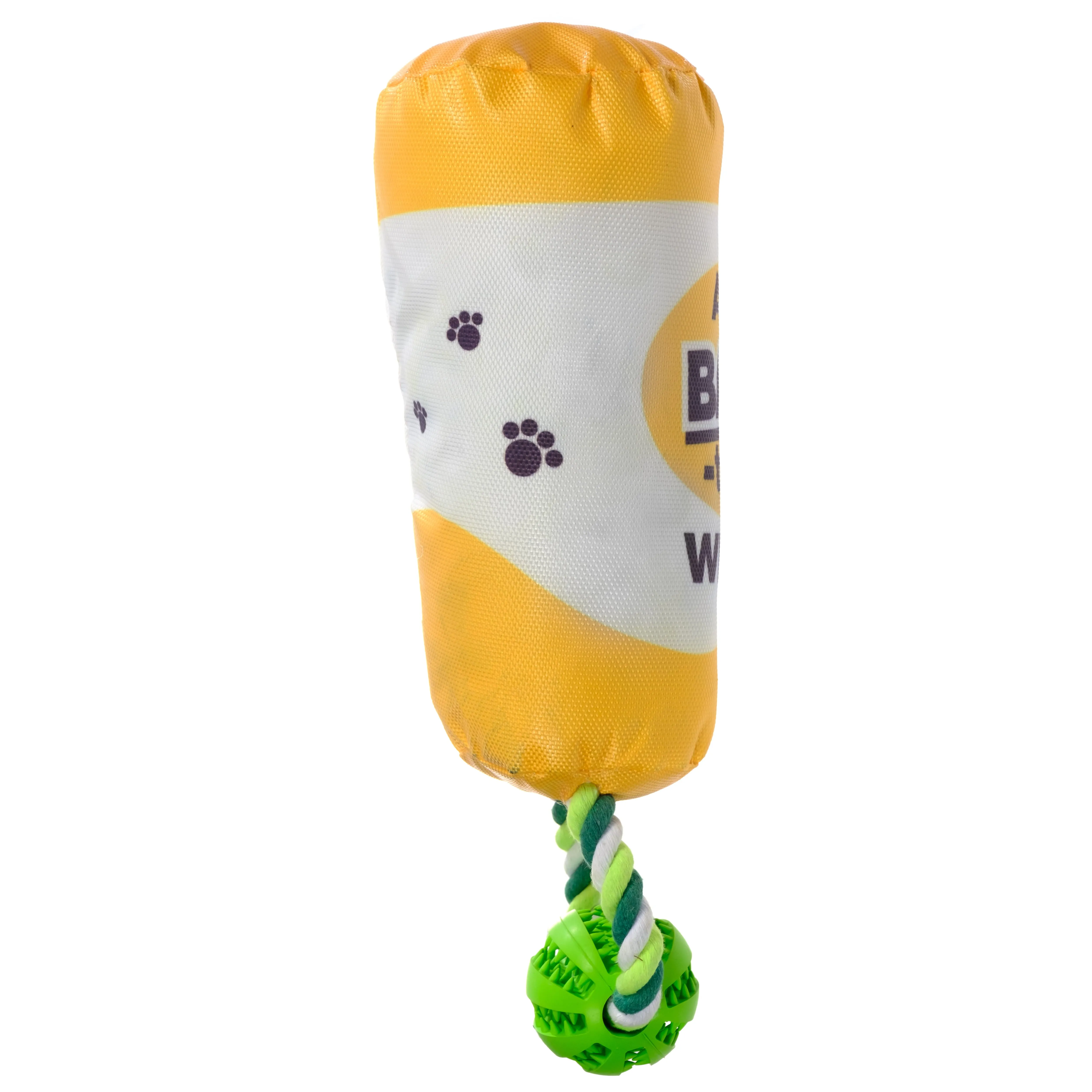 Pronk! Pets Pronk! anti-BARK-terial Wipes Bottle 14-Inch Durable Soft Plush Squeaky Rope Dog Toy