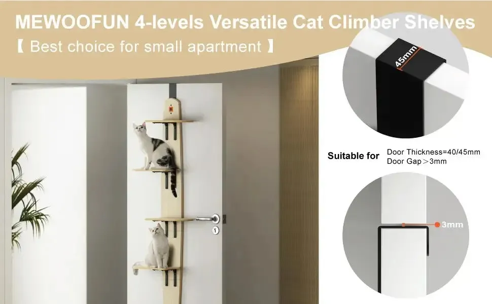 Space Saving Door Mount Cat Tree