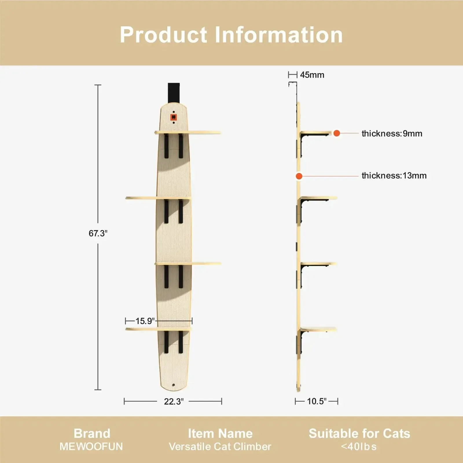 Space Saving Door Mount Cat Tree