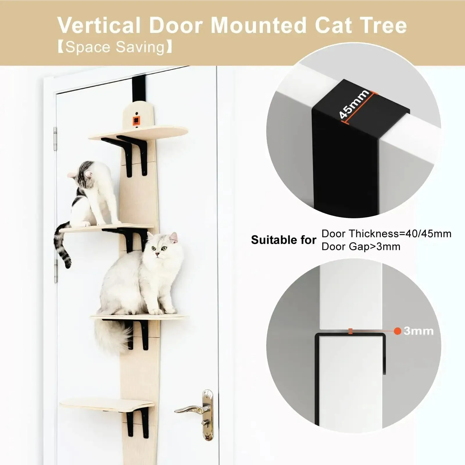 Space Saving Door Mount Cat Tree