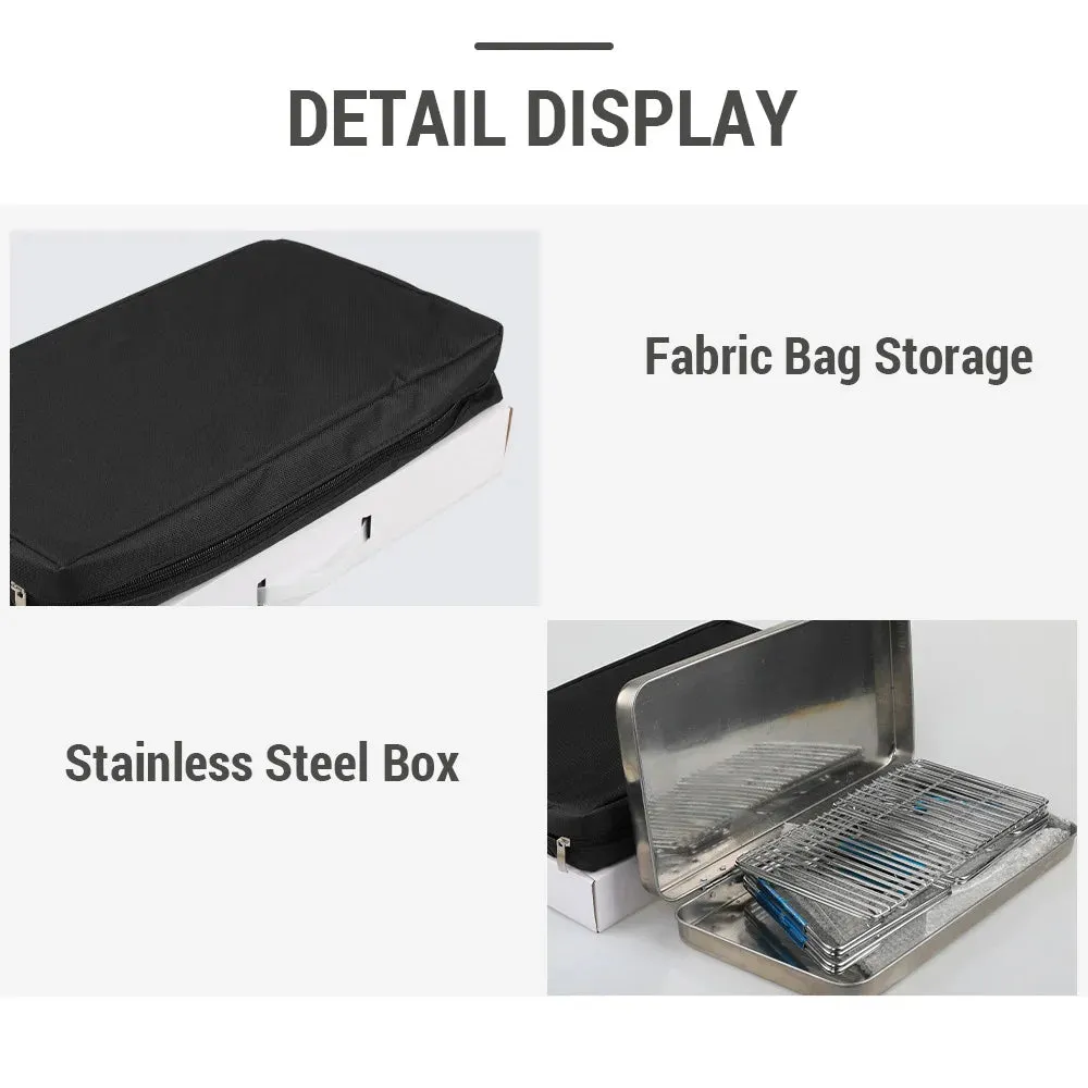 Stainless Steel Grate Barbecue Grill Folding Charcoal Grill for Outdoor Camping Backpacking Hiking Picnic
