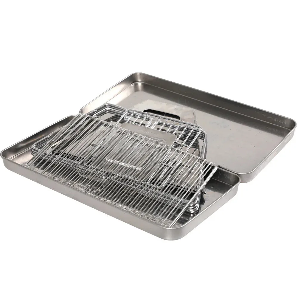 Stainless Steel Grate Barbecue Grill Folding Charcoal Grill for Outdoor Camping Backpacking Hiking Picnic