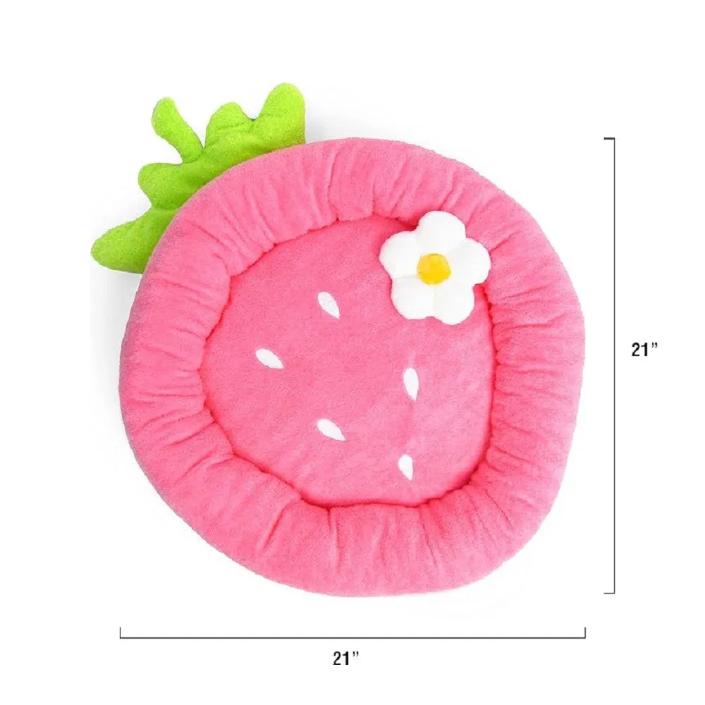 Strawberry Dog Bed With Daisy Dog Plush Toy