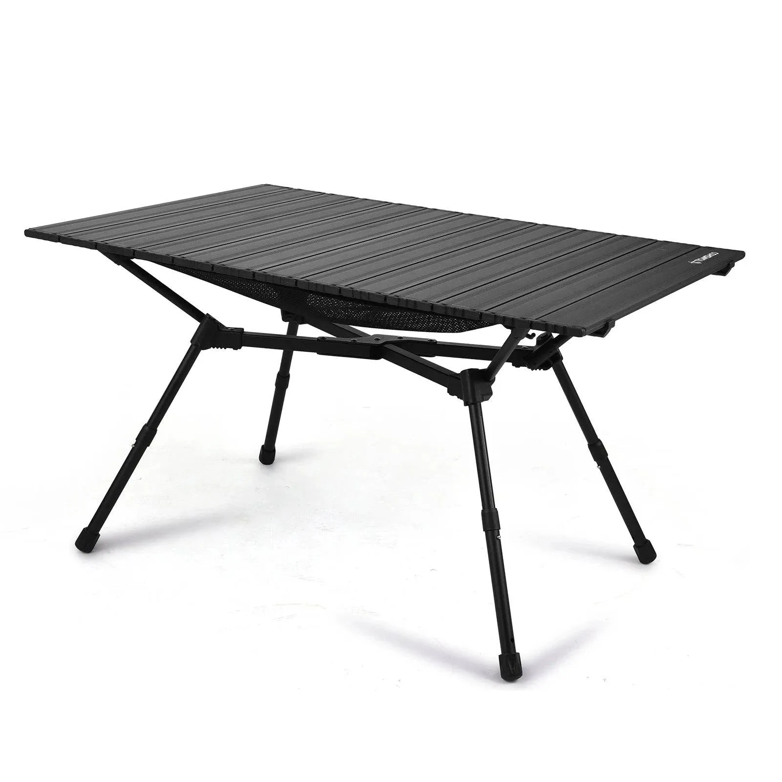 TOMSHOO Folding Camping Table Foldable Aluminum Camp Table with Mesh Basket & Adjustable Legs for Outdoor Picnic Backyard BBQ